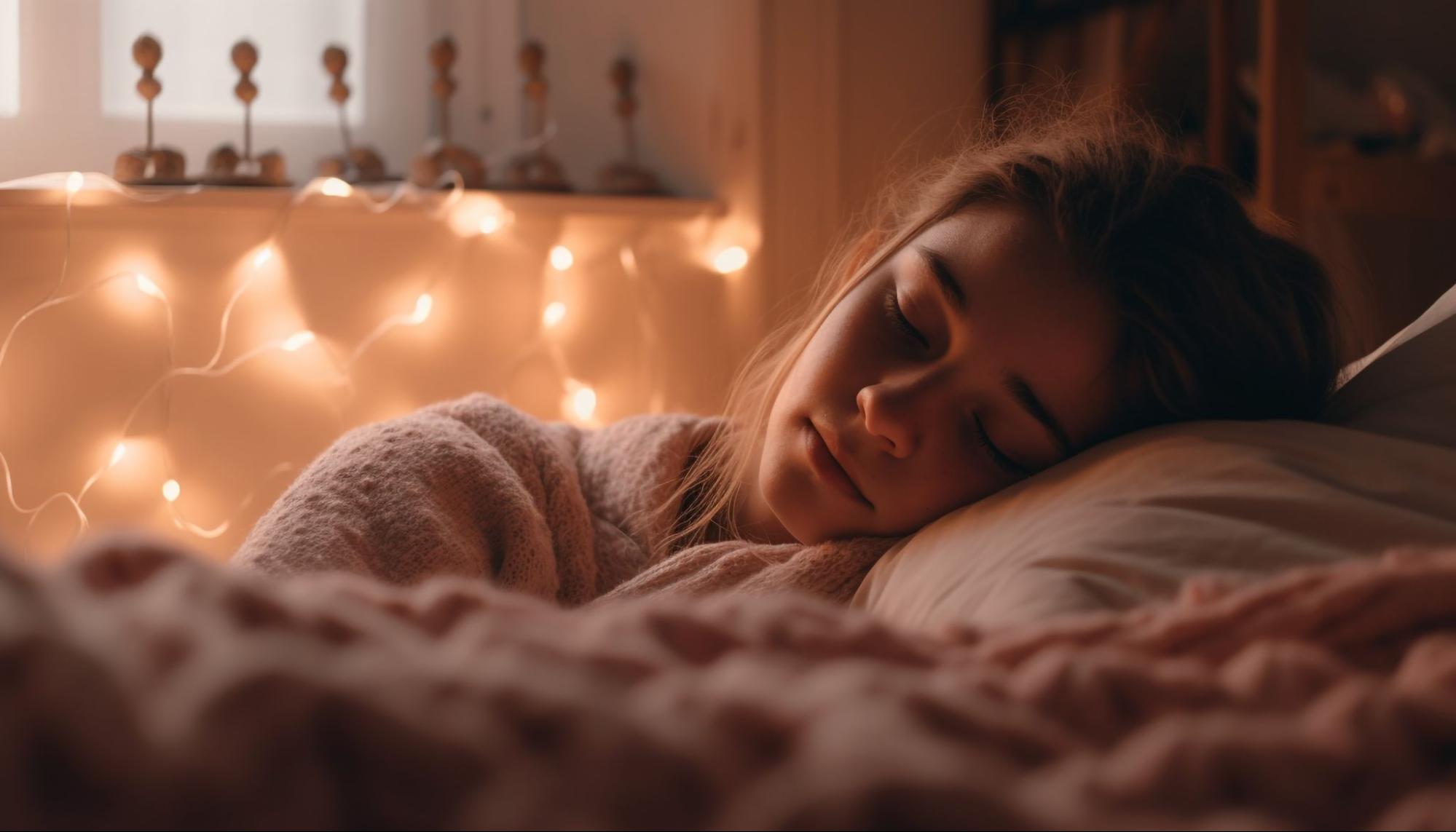 Chica durmiendo sin trastornos del sueño.